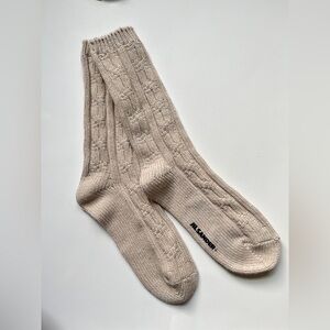 Jil Sander Beige Cable Knit Socks